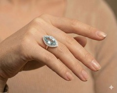 Vintage Platinum Engagement Ring 5.50ct.Natural Sky Blue Marquise Aquamarine