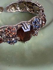 Hollycraft rhinestone bracelet Clamper Bangle Hinged 1950s Unique
