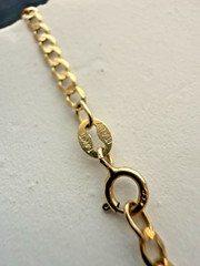 14k Yellow Gold Italy Curb Link Chain Necklace Classic Minimalist Chain