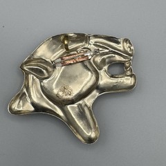 Vtg Cougar Panther Head Hecho en Mexico Mixed Metal Brooch Pendant 3.5″ 1990s