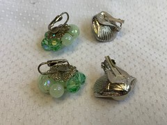 Vtg Clip-On Earring Lot Robert Rose Renoir Dalsheim Judy Lee Lisner Faux Gems