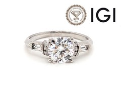 Antique Deco Diamond Engagement Ring 1ct D VS1 Ideal Platinum Genuine 1930’s