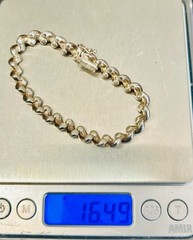 STERLING SAN MARCO MACARONI BRACELET Signed VIOR ITALY 925 Silver 6.75″ 16.49 gm