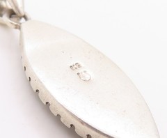 925 Sterling Silver Vintage Pendant Marquise Shape Pink Opal PT24697