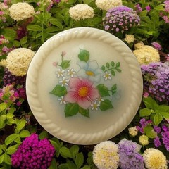 Avon Spring Bouquet Floral Brooch Pin Ceramic Flower Cottage Garden Porcelain
