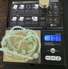Vintage Jadeite Jade Endless Bead Necklace 35” Celadon Estate Hand Strung