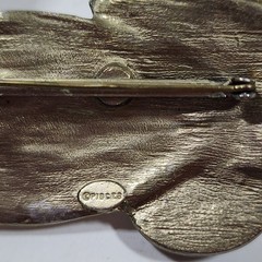 Vintage Pisces Enrique Lopez Green Silver Leaves 3.5 inches Signed