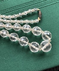 Vintage Clear Faceted Graduated Glass Bead Necklace 17 inches