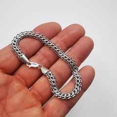 Vintage 925 Sterling Silver Bracelet Handmade 9.71g 7.68″ (19.5cm) Wide 0.24″