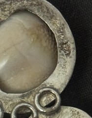 Vintage White Shiva Eye Shell Bib Statement Necklace Sterling Silver Boho 23”