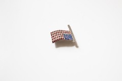 Vintage Rhinestone American Flag Pin Brooch – Red White Blue America 250
