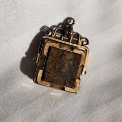 Vintage Victorian Spinner Fob Locket Polished Stones Double-sided