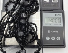 Premier Designs Black Multi Strand Beaded Necklace Statement Layered Faceted