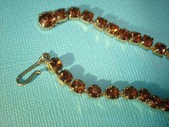 GORGEOUS Vintage SET AMBER RHINESTONES NECKLACE AND EARRINGS PRONGS PERFECT