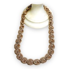 Vintage OT Turkey 925 Rose Gold Vermeil Chunky Chain Necklace 18.5″ 39.4g