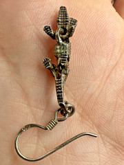 Vtg Alligator 925 Sterling Silver Articulated Dangle Earrings ~1.5 Inches Long