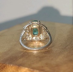 Vintage Filigree Platinum Engagement Ring 4.10ct. Blue Neon Tourmaline Oval Cut