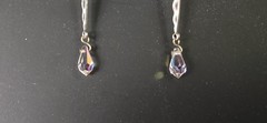 Vintage Crystal Silver Drop Earrings from Germany