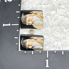 Vintage Toshikane Japan Earrings Oriental Fortune God Screwbacks