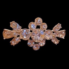 Vintage Silver Pot Metal Paste Rhinestone Brooch 2.25 X 1in