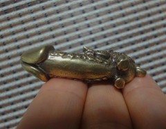 Vintage Solid Brass Elephant Figurine Pendant Charm for Bags and Keyrings