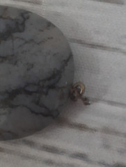 Pendant Natural Stone Grey Black Matrix Base Metal Pin Bail Vintage