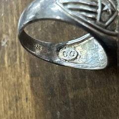 Vtg CC Sterling Silver gold tone American Eagle Onyx Signet Ring Sz 11.75 9.51G