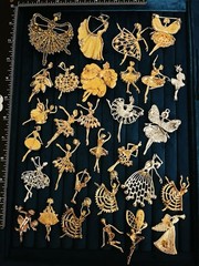 Lot 30 Ballerina Dancer Brooches Pins Enamel Rhinestone Pearl Ballet Angel Fairy