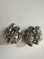 Vintage Judy-Lee 3 Strand Silver Art Glass Bead Necklace Earrings Set
