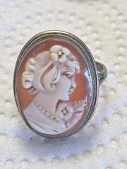 Cameo Vintage 800 Silver Ring, Brooches, Necklace & Earring Rings Judy Lee Group