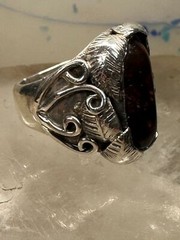 Navajo ring fire agate band size 5.50 sterling silver women