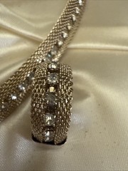 Vintage Rhinestone And Gold Mesh 3 Piece Jewelry Set With Original Box