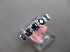 .99CT DIAMOND & AAA SAPPHIRE 14KT WHITE GOLD 3D 7 STONE CHANNEL ANNIVERSARY RING