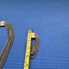 Vintage 1930s Art Deco multi-strand ball chain necklace and bracelet set.