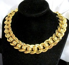 VTG RUNWAY WEIGHTY GP 19″ NAPIER DOUBLE LINK CHAIN NECKLACE CLASSIC STATEMENT