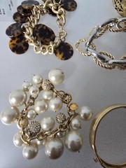 Mixed metal materials lot of 13 bracelets some Signed