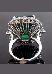 Green Emerald 23CT Big CZ Antique Engagement Ring Solid 925 Sterling Silver