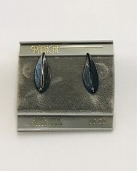 Vintage Panache Black Textured Leaf Earrings 14k GF Posts 7/8” Leaves New