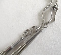 NATIVE AMERICAN STERLING NECKLACE w MALACHITE, 18 INCHES, 18 GRAMS