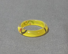 Vintage Hand Painted Lucite Resin Acrylic Ring – Size 7.5 – One of A Kind
