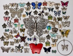 Lot Vtg & Modern Butterfly Pendants Charms Findings Jewelry Craft Repurpose