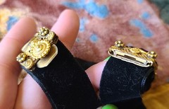 Antique Victorian Fancy Gold-Filled Amethyst Velvet Choker Necklace or Bracelet
