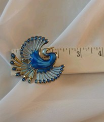 NORWAY DAVID ANDERSEN BIRD OF PARADISE BROOCH PIN STERLING BLUE ENAMEL