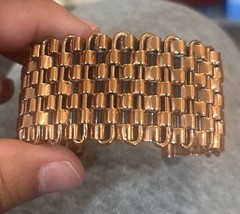 VTG RENOIR Copper Modernist Basket Weeve Bracelet Signed Mid Century 1950s MCM