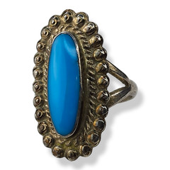 Vintage Southwestern Sterling Silver 925 Turquoise Ring Size 6