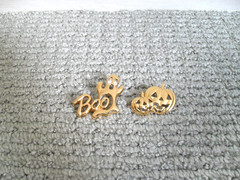 Vintage 1990 AVON Halloween Pins Boo Ghost Rhinestone Eyes + Jack-o-lanterns