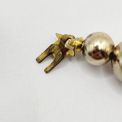 Choker Style Light Gold Tone Shiny Round Bead Vintage 1970s Necklace 15 Inch