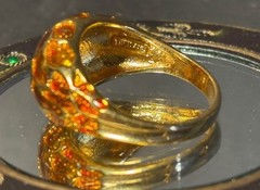 Vintage Joan Rivers Domed Gold-Tone Enamel Ring Size 11.25