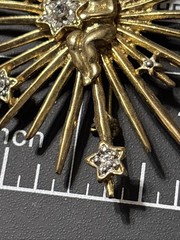 Large Starburst Angel Cherub Brooch