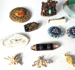 Victorian Edwardian 2 Deco Wear Repair Craft Scrap Jewelry Lot 16 Pc